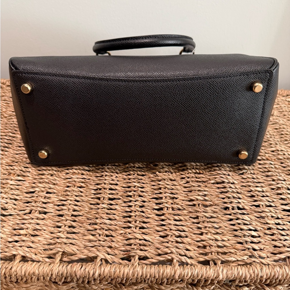 NWT Coach Black Leather Surrey Mini Carryall with Gold Accents - Picture 4 of 8
